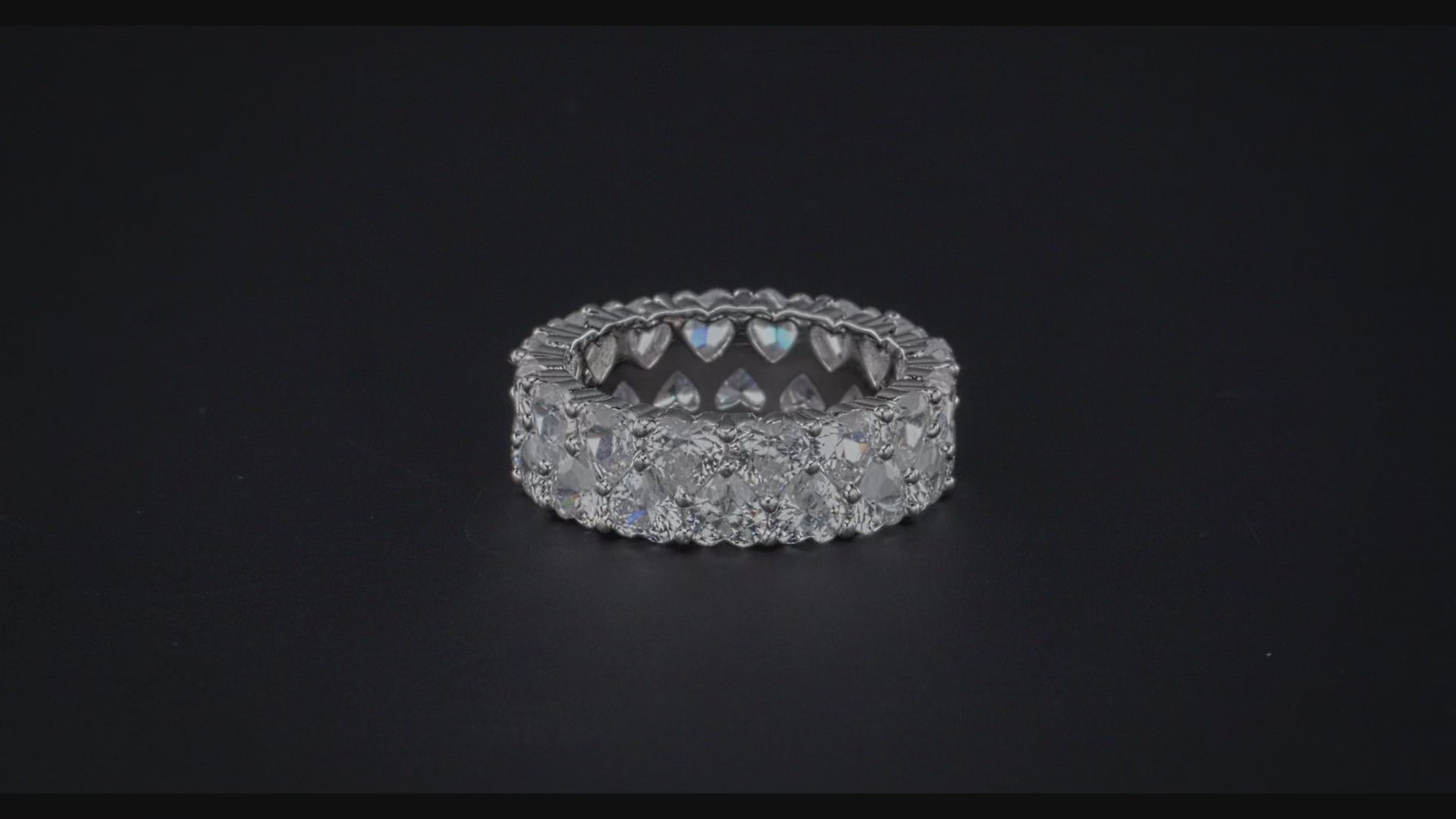 SILVER DOUBLE HEARTS RING
